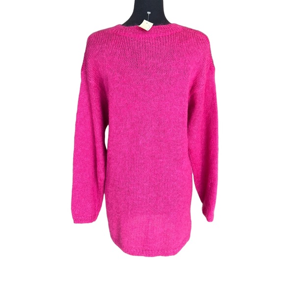 C’EST CITY MOHAIR & ACRYLIC V-NECK SWEATER TUNIC LENGTH NEW TAGS MEDIUM VINTAGE - Picture 3 of 11